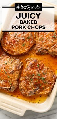 This oven baked pork chops recipe has a smoky, slightly sweet seasoning rub that is simple yet has complex flavors! It's a 30-minute meal.