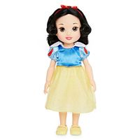 An authentic Snow White toddler doll comes dressed in her finest ballgown, ready to make her dreams come true. measures 15"Hposeable arms and legssatin dress with glittery skirtfor ages 3+vinyl/PP/fabricwipe cleanimportedWARNING: CHOKING HAZARD - small parts. Not for children under 3 years.