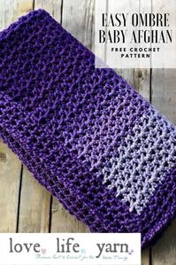 This blanket is so pretty! I love the use of the ombre yarn!! #crochet #lovelifeyarn #freecrochetpattern #crochetpattern #freecrochet #funcrochet #easycrochet #crochetbabyblanket #freecrochetbabyblanketpattern #crochetbabyblanketpattern #freecrochetbabyblanket #easyombrebabyblanket #crochetombre #crochetforbaby #babycrochet #crochetblanket #freecrochetblanketpattern #crochetblanketpattern #freecrochetblanket