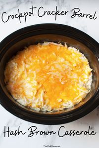 This Crockpot Hashbrown Casserole tastes just like the Cracker Barrel recipe. This crockpot version is so easy to make and great for holidays and gatherings too.