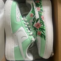 Hand-Painted Nike Air Force 1 Size 7.5 Brand New In Box, Never Worn, Painted By My Former Student But They Are Half Size Two Big For Me, Very Special Unique Item With Shoes Never Worn: Https://Www.Instagram.Com/Luicustomz?Igsh=Mzrlodbinwflza==