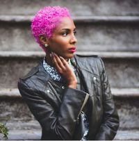 Pink Hair Natural TWA Short Do