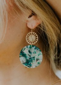 Filigree & Acrylic Double Circle Earrings - 2 Colors – Adorabelles