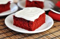 Red Velvet Sheet Cake via @melskitchencafe