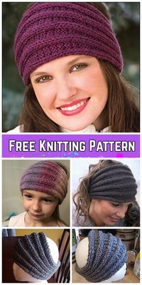 Knit Saturn Rings Ribbed Headband Free Knitting Pattern