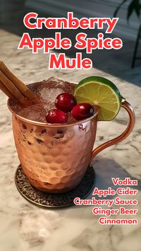 The Cranberry Apple Spice Mule is a cozy twist on the classic Moscow mule, combining vodka, apple cider, and cranberry sauce with a touch of ginger beer. This fall-inspired cocktail is perfect for holiday gatherings, offering a balance of fruity warmth and refreshing spice in every sip.
#cranberryapplespicemule #thanksgivingcocktails via @mybartender