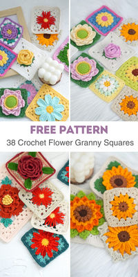 Discover 38 beautiful crochet flower granny square patterns in this FREE PDF download! Perfect for blankets, throws, and home decor. Get your free pattern collection today! 🌸