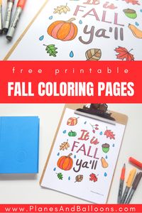 Fall coloring pages for grown ups FREE printable! I am totally adding these to my FALL crafts for adults, diy projects and coloring pages. My fall list is growing for sure.