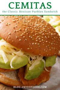 Founded in Puebla, Mexico, cemitas contain fresh ingredients and juicy meat, and are loved for their complex flavor packed in every bite. Cemitas are one of the most popular Mexican sandwiches, but what makes them deliciously unique compared to other sandwiches? #mexicanfood #mexico #sandwiches #amigofoods