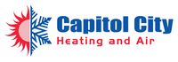 Capital City Heating and Air - Culver City - They service home heating and air conditioning systems, and also install new ones in Raleigh, North Carolina. #Heating #AirConditioning #Plumbing #PropaneGas #Electrical. Residential and light commercial air conditioning and heating. Sales, service, repair, maintenance logos. Custom logo created by: http://www.thebusinesslogo.com