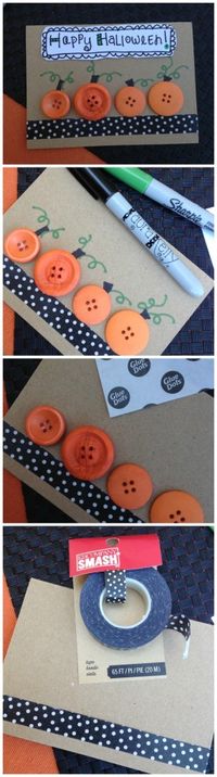 Halloween Card Making with Button Pumpkins | Laura Kelly's Inklings