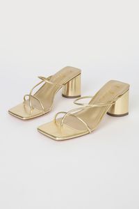 Metallic Gold Heels - Strappy High Heels - High Heel Sandals - Lulus