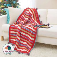 Red Heart Free Crochet Christmas Morning Throw Pattern + Tutorial | The Crochet Crowd