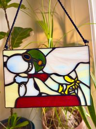 Snoopy and Woodstock Inspired Stained Glass Suncatcher - Etsy