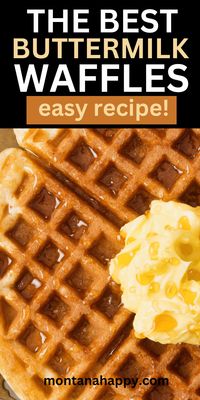 The BEST Buttermilk Waffles Recipe | Montana Happy