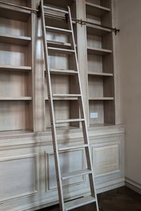 Rupert Bevan - Commissions - Limed Oak Library - I want a libraary with bookcases to the ceiling and a sliding/rolling ladder like this one.