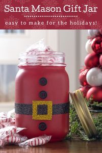 This painted Santa mason jar is such a cute Christmas gift idea! It also works as part of your holiday decor - and it's very easy to make.