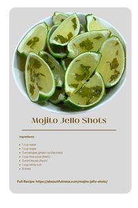 The perfect summer recipe. I used the recipe from: https://abeautifulmess.com/mojito-jello-shots/. #summerdrinks #jelloshots #lime