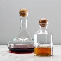 Glass Decanters with Wood Stoppers, Bar Accessories | West Elm