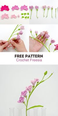 Master the art of crocheting delicate Freesia flowers with this easy-to-understand PDF tutorial.