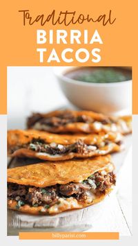 This traditional Birria Tacos Recipe, also known as Queso tacos, combines slow-braised lamb and beef with chilis and spices, then filled into crispy tacos for the ultimate Mexican dish. Once you try it, it will quickly become your favorite taco. This birria taco is a crowd pleasing recipe, perfect for Cinco de Mayo and other celebrations!