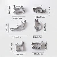 Set Of 6 Stainless Steel Animal Cookie Cutters Kitten Moulds Baking Cute Diy Cartoon Cookie Moulds Set | 90 Days Buyer Protection | Temu