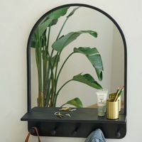 Rosie Mirror With Hooks and Shelf - Magnolia