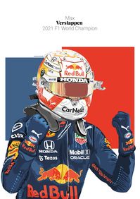 Max Verstappen - Red Bull Honda F1 Team - World Champion - Portrait Digital Illustration Artwork Print Available is various Sizes - A5, A4, A3 Perfect unique gift for any F1 or Max Verstappen fan, Wall Decor for Bedroom, Office etc. Excellent Print Quality No Frame Included Illustrated & Designed by mawimagery