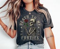 Death to My 40s 50th Birthday Shirts for Women, Rip 40s 50th Birthday Gifts for Women, Death to My Forties Best 50th Birthday Gifts for Her