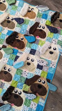 PAPER Puppy Kisses Quilt Pattern by Slice of Pi Quilts baby Quilt, Dog, Puppies, Cute Quilt Pattern - Etsy