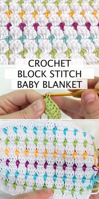 Crochet Block Stitch Baby Blanket - Easy & Free Video Tutorial