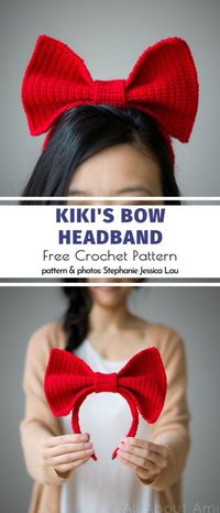 Kiki's Delivery Service Bow Headband Free Crochet Pattern