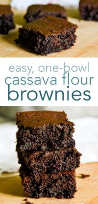 Easy One-Bowl Cassava Flour Brownies :: paleo, egg-free