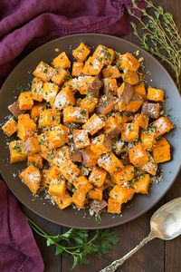 Skip the gobs of marshmallows and sugar overload with these tasty yams sprinkled with a little parmesan and fresh thyme. You'll be getting lots of vitamin A, fiber, and potassium from these taters without even realizing it. Get the recipe at Cooking Classy. - Redbook.com