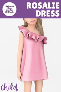 Rosalie is a very fun Kid's CC Dress for formal events, this cute little dress has a huge ruffle and looks so adorable #TheSims4