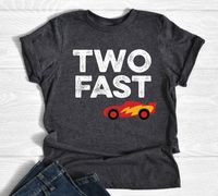 GARMENT & FEATURES - Ultrasoft unisex tee - Soft, lightweight, and comfortable for your little ones. - High quality printing DESIGN & SIZING - TWO FAST Modern and Simple Race Car Birthday Shirt Design - Baby Bodysuit, Toddler, Youth and Adult Shirt Sizes Available - Please see size chart in photos prior to ordering. SAFE & ETHICALLY PRODUCED Our shirts are printed with safe inks that will outlast any normal wear for years to come. Kids shirts can expect to be saved for your memory bo