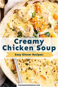 This is the best chicken soup recipe you'll ever try! It's so creamy, easy to make, and beyond flavorful. It's comfort classic for sick days, cold days, or any day in between.