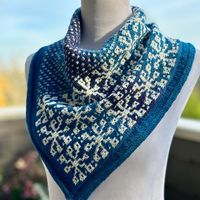 Evoking the lacey magic of snowflakes, this seasonal piece performs its pas de deux colorwork easy-peasy slip-stitch style. DESIGNER | Kay Hopkins FINISHED MEASUREMENTS | Neck Edge: 22 inches / 56 cm, Depth: 17 inches / 43 cm, Seam at Back: 4.5 inches / 11.5 cm YARN USED | Tosh Merino Light (Fingering weight; 100% superwash merino wool; 420 yds/105g per hank) 2 skeins total COLORS PICTURED | Cousteau (MC) and Moonglow (CC) NEEDLES USED | US 4 (3.5 mm) 29"-32” circular needle and US 3 (3.25 mm) 29"-32” circular needle This kit includes yarn + digital pattern. We will purchase the pattern from the designer on Ravelry and then gift it to you on the next business day. This ensures that the designer receives 100% of the pattern sales right away.