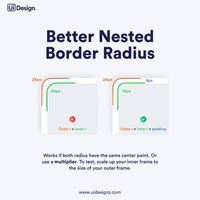 Discover the Art of Perfecting Corner Radii: Transforming Square Elements into Design Masterpieces! 👁️✨ 🔍🎨 Embark on a captivating voyage through the world of nested border radius. With precision, we sculpt user experiences, pixel by pixel, from inception to fruition. Remember, the magic lies in aligning the center points of the outer and inner frames. To test, scale up your inner frame to match the size of your outer frame. Follow us https://www.pinterest.com/uidesign0005/_created/