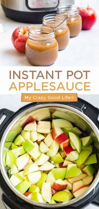 This easy recipe for homemade Instant Pot Applesauce is so simple and delicious. It's an unsweetened applesauce that uses no white sugar or any other added sweeteners, and it makes the best applesauce!