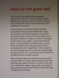 The British Museum Cabinet 47; 'Food for the Great Hall'.  Photographs courtesy of Lindsay Kerr. Display cabinet main text. Wulfheodenas Facebook.