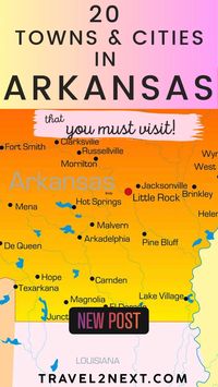 Arkansas is full of fantastic towns and cities to explore! Some popular ones include Little Rock, Fayetteville, Fort Smith, Springdale, Jonesboro, Conway, Hot Springs, and Bentonville. Each one has its own unique charm and attractions to offer!