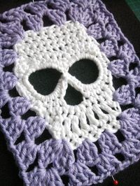 My first crochet skull square