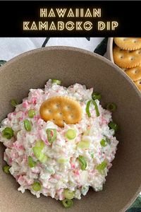 Kamaboko dip is Hawaii’s classic potluck dish that combines Japanese fish cake with cream cheese, mayonnaise, and water chestnuts.