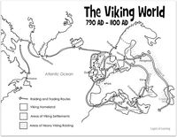 Make this viking people craft from DLTK and color a Viking Raid and Trade map from Layers of Learning.