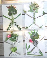 fun outdoor craft using all sorts of items from nature! good for exploring…