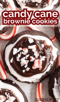 Candy Cane Brownie Cookies Recipe (Fudgy Chocolate!)