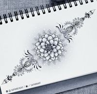 @saphiriart on instagram - dahlia flower tattoo design mandala