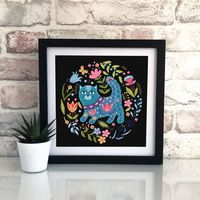 Floral Cat Cross Stitch Pattern PDF Download Scandinavian Folk Cross Stitch Chart, Nordic Cross Stitch Scandinavian Ornament Embroidery K20 - Etsy Ukraine