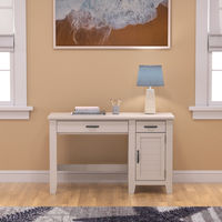 Inspired by the seashores on the Pacific Coast, the Long Beach Writing Desk captures the laidback oceanside lifestyle and provides your child a unique personal space to read, write, study, craft and more. The coastal style desk features rustic design elements like shiplap-inspired paneling, clean lines, and slightly canted feet. Pair with the Long Beach Dresser and other items from the collection to complete your child's beach inspired room.